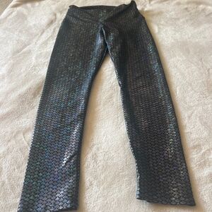 Emily Hsu Mermaid Print Leggings Holographic Fishscale
